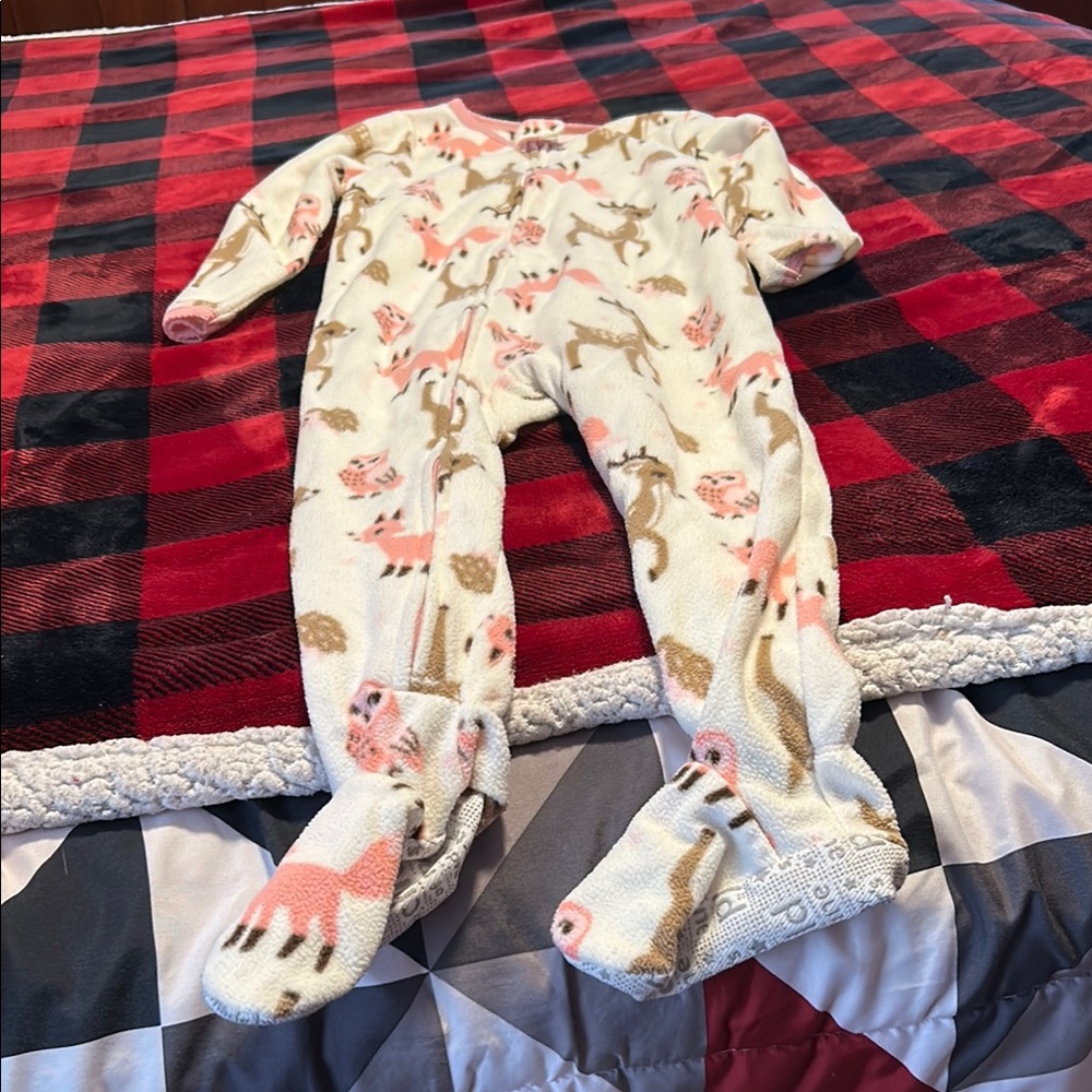 Child of Mine White and Pink Floral Footies
